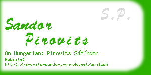 sandor pirovits business card